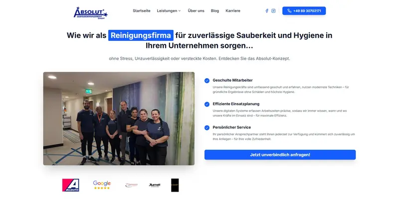 Startseite von Absolut Gebäudemanagement GmbH